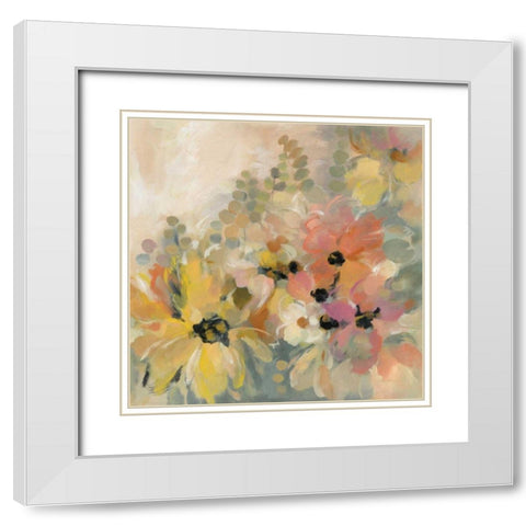 June Flower Bed White Modern Wood Framed Art Print with Double Matting by Vassileva, Silvia