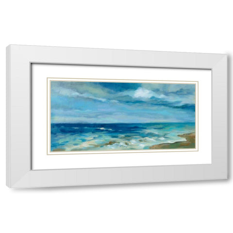 Ocean Waves White Modern Wood Framed Art Print with Double Matting by Vassileva, Silvia