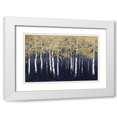 Shimmering Forest Indigo White Modern Wood Framed Art Print with Double Matting by Wiens, James