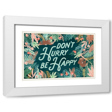 Jungle Hangout I White Modern Wood Framed Art Print with Double Matting by Marshall, Laura