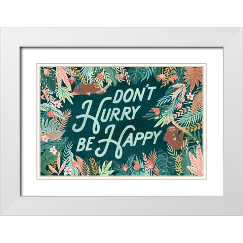 Jungle Hangout I White Modern Wood Framed Art Print with Double Matting by Marshall, Laura