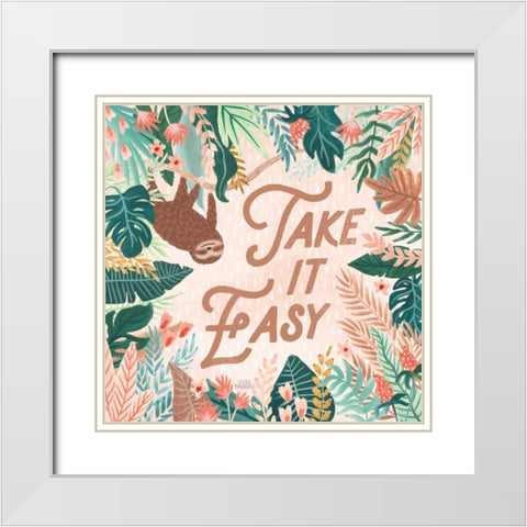 Jungle Hangout III White Modern Wood Framed Art Print with Double Matting by Marshall, Laura