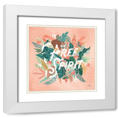 Jungle Hangout IV White Modern Wood Framed Art Print with Double Matting by Marshall, Laura