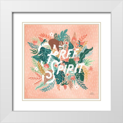 Jungle Hangout IV White Modern Wood Framed Art Print with Double Matting by Marshall, Laura
