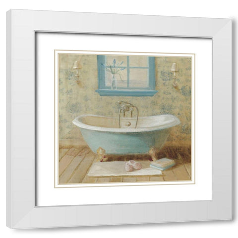 Victorian Bath I White Modern Wood Framed Art Print with Double Matting by Nai, Danhui