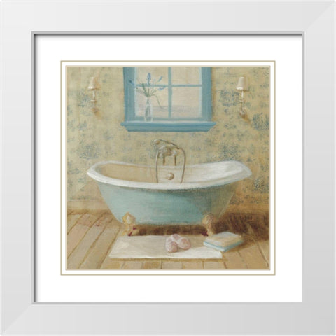 Victorian Bath I White Modern Wood Framed Art Print with Double Matting by Nai, Danhui