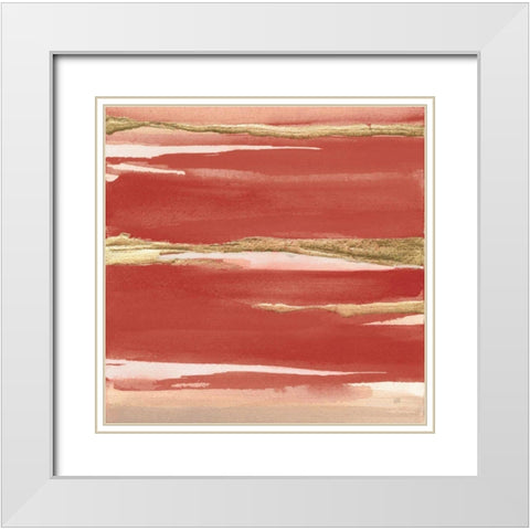 Gilded Red I White Modern Wood Framed Art Print with Double Matting by Paschke, Chris