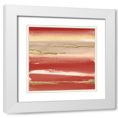 Gilded Red III White Modern Wood Framed Art Print with Double Matting by Paschke, Chris