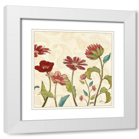 Red Gold Beauties II Crop White Modern Wood Framed Art Print with Double Matting by Penner, Janelle