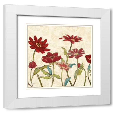 Red Gold Beauties III Crop White Modern Wood Framed Art Print with Double Matting by Penner, Janelle