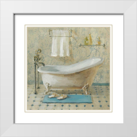 Victorian Bath III White Modern Wood Framed Art Print with Double Matting by Nai, Danhui