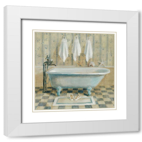 Victorian Bath IV White Modern Wood Framed Art Print with Double Matting by Nai, Danhui