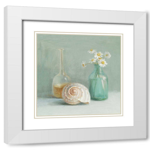Chamomille Spa White Modern Wood Framed Art Print with Double Matting by Nai, Danhui