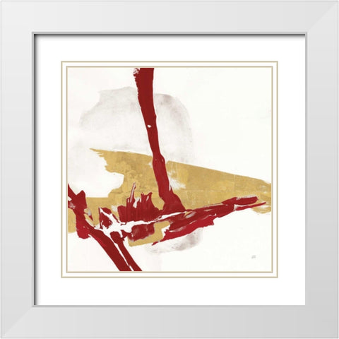 Red Gold IV White Modern Wood Framed Art Print with Double Matting by Paschke, Chris