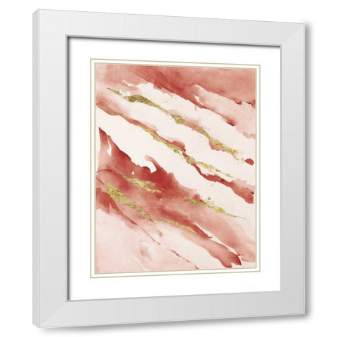 Drift v2 Red White Modern Wood Framed Art Print with Double Matting by Schick, Mike