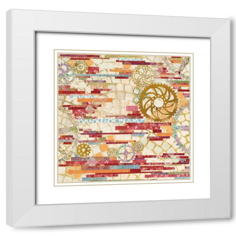 EU Timetable I Red White Modern Wood Framed Art Print with Double Matting by Ferguson, Kathy