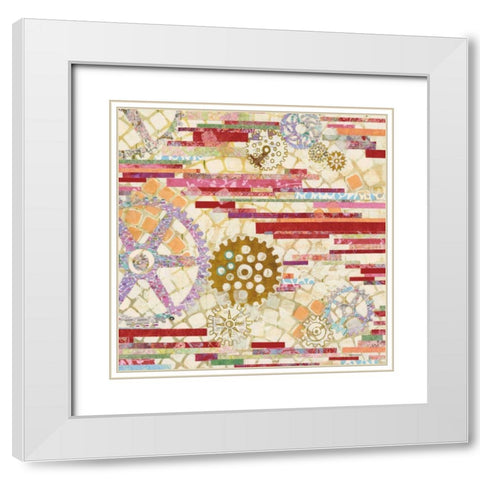EU Timetable II Red White Modern Wood Framed Art Print with Double Matting by Ferguson, Kathy
