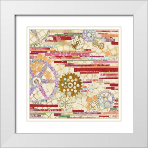 EU Timetable II Red White Modern Wood Framed Art Print with Double Matting by Ferguson, Kathy