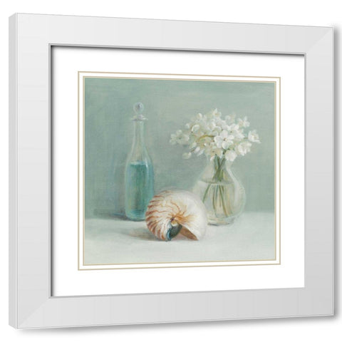 White Flower Spa White Modern Wood Framed Art Print with Double Matting by Nai, Danhui