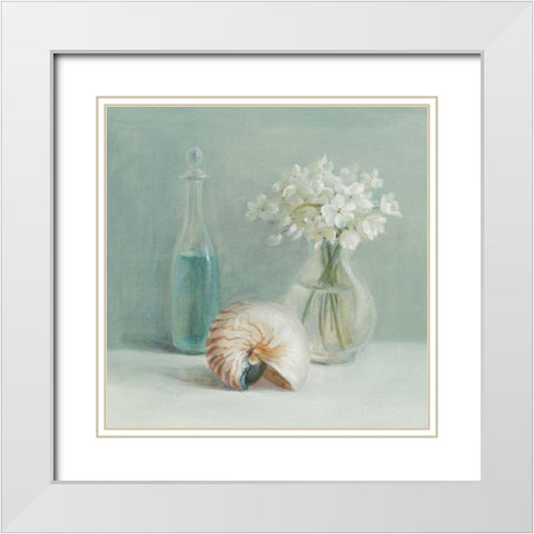 White Flower Spa White Modern Wood Framed Art Print with Double Matting by Nai, Danhui