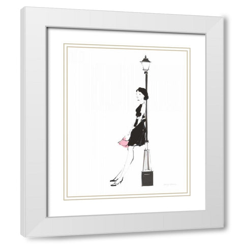 French Chic III Pink on White No Words White Modern Wood Framed Art Print with Double Matting by Tillmon, Avery