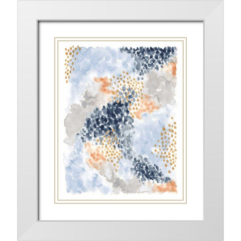 Spring Blooms II Navy White Modern Wood Framed Art Print with Double Matting by Marshall, Laura
