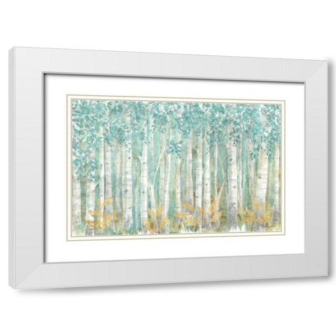 Natures Leaves I White Modern Wood Framed Art Print with Double Matting by Grove, Beth