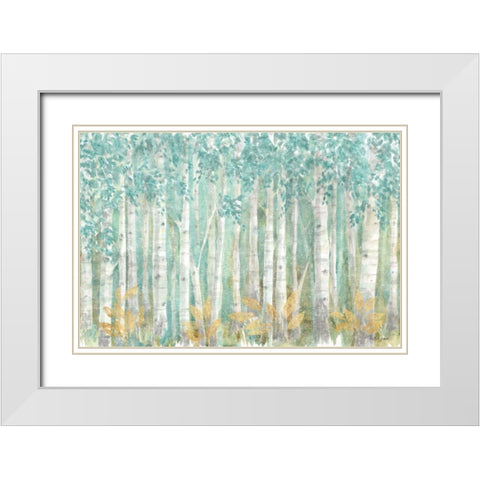 Natures Leaves I White Modern Wood Framed Art Print with Double Matting by Grove, Beth