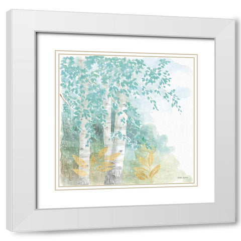 Natures Leaves II White Modern Wood Framed Art Print with Double Matting by Grove, Beth