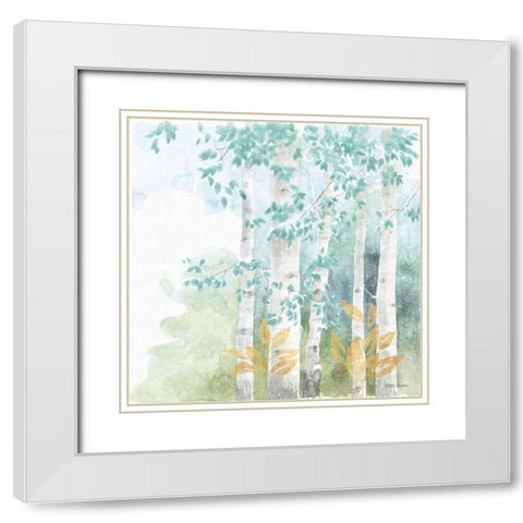 Natures Leaves III White Modern Wood Framed Art Print with Double Matting by Grove, Beth