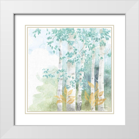 Natures Leaves III White Modern Wood Framed Art Print with Double Matting by Grove, Beth