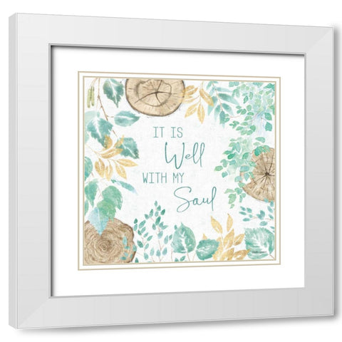 Natures Leaves IV White Modern Wood Framed Art Print with Double Matting by Grove, Beth