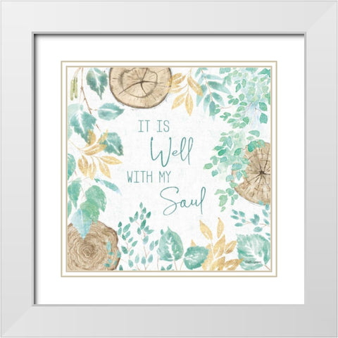 Natures Leaves IV White Modern Wood Framed Art Print with Double Matting by Grove, Beth