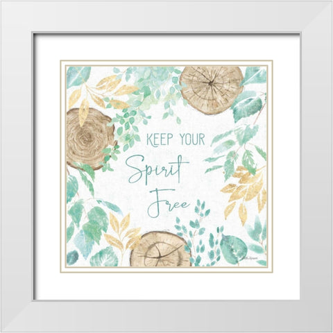 Natures Leaves V White Modern Wood Framed Art Print with Double Matting by Grove, Beth