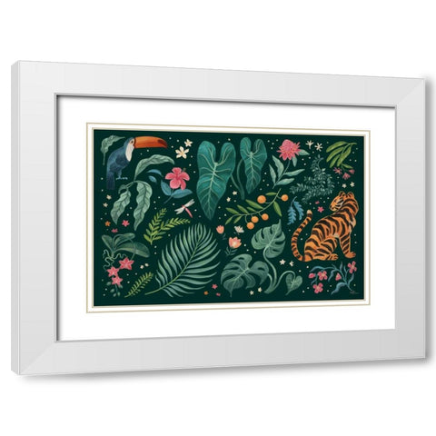 Jungle Love I White Modern Wood Framed Art Print with Double Matting by Penner, Janelle