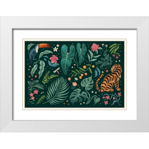 Jungle Love I White Modern Wood Framed Art Print with Double Matting by Penner, Janelle