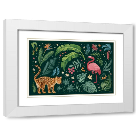 Jungle Love II White Modern Wood Framed Art Print with Double Matting by Penner, Janelle