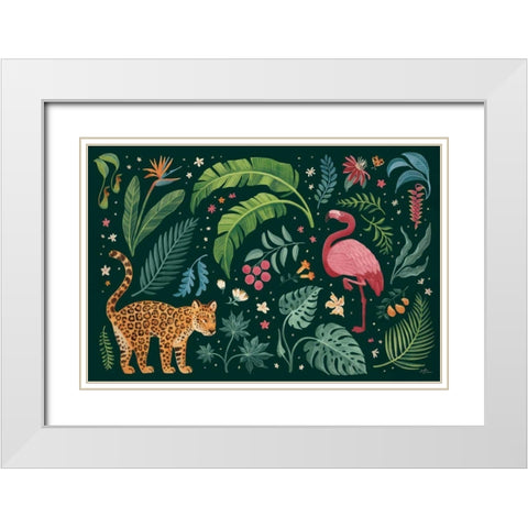 Jungle Love II White Modern Wood Framed Art Print with Double Matting by Penner, Janelle