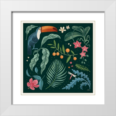 Jungle Love III White Modern Wood Framed Art Print with Double Matting by Penner, Janelle