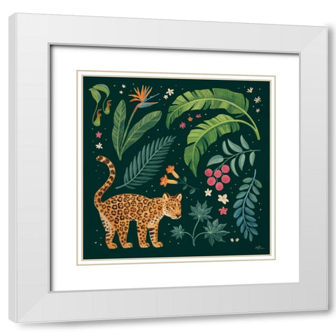 Jungle Love IV White Modern Wood Framed Art Print with Double Matting by Penner, Janelle