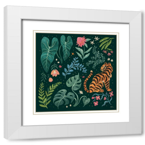 Jungle Love V White Modern Wood Framed Art Print with Double Matting by Penner, Janelle