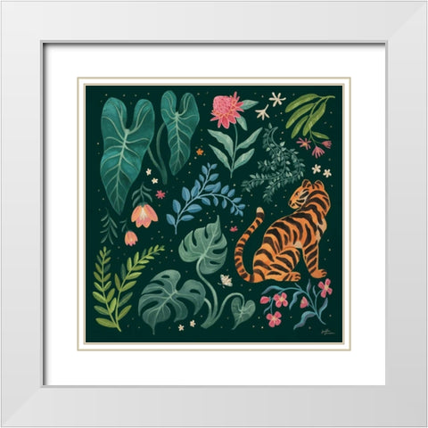 Jungle Love V White Modern Wood Framed Art Print with Double Matting by Penner, Janelle