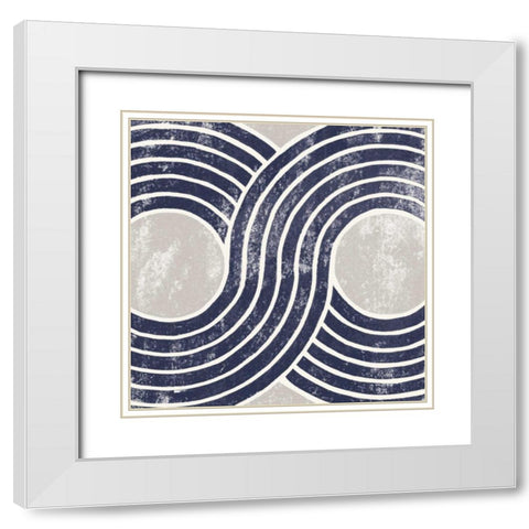 Over the Rainbow II Navy Gray White Modern Wood Framed Art Print with Double Matting by Hershey, Moira