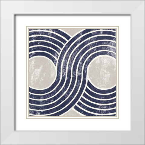 Over the Rainbow II Navy Gray White Modern Wood Framed Art Print with Double Matting by Hershey, Moira