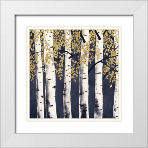 Fresh Forest Indigo II White Modern Wood Framed Art Print with Double Matting by Wiens, James