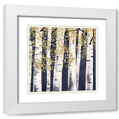 Fresh Forest Indigo III White Modern Wood Framed Art Print with Double Matting by Wiens, James