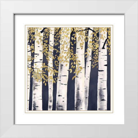 Fresh Forest Indigo III White Modern Wood Framed Art Print with Double Matting by Wiens, James