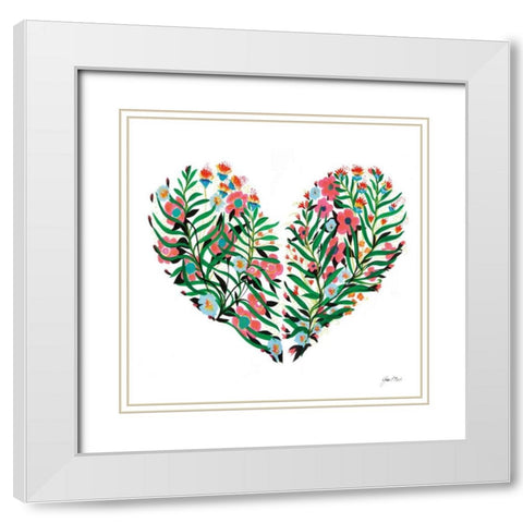 Hidden Heart Square White Modern Wood Framed Art Print with Double Matting by Davis, Joan E.