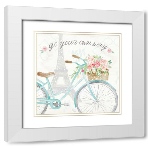 Boho Ride II White Modern Wood Framed Art Print with Double Matting by June, Dina