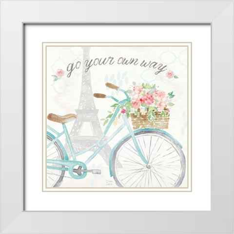 Boho Ride II White Modern Wood Framed Art Print with Double Matting by June, Dina